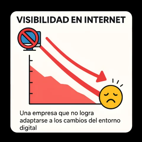 no se adapta_02 Gráfico mostrando la caída del tráfico orgánico por no adaptar la estrategia de SEO a la IA en Guatemala