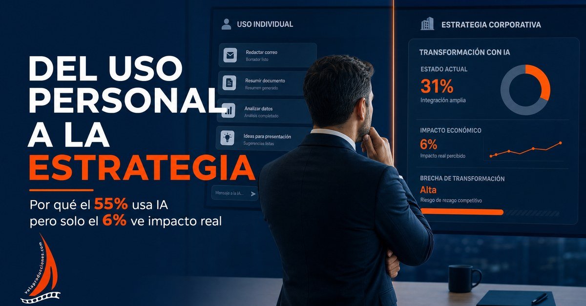 El 55% de los empleados ya usa IA, pero solo el 6% de las empresas ve un impacto real: Cómo cerrar la brecha