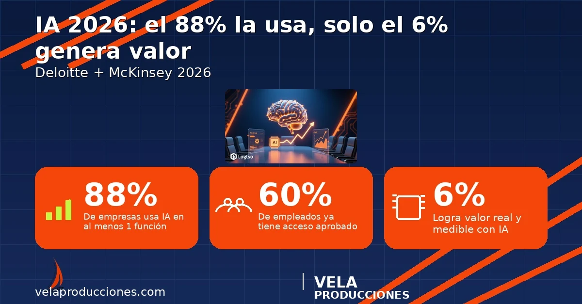 IA en la empresa 2026: el 88% ya la usa, pero solo el 6% obtiene valor real