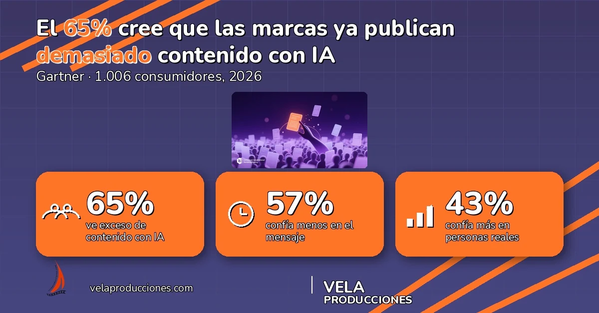 El 65% de los consumidores cree que las marcas ya publican demasiado contenido con IA (y el 57% confía menos)
