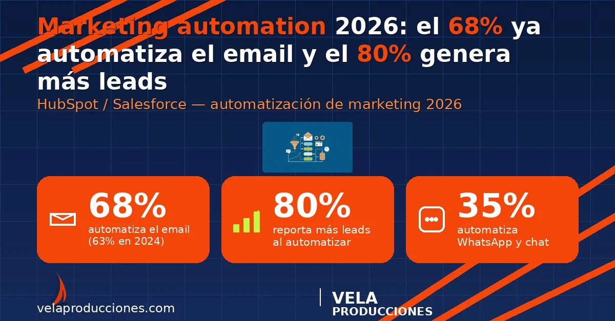 Marketing automation 2026: el 68% ya automatiza el email y el 80% genera más leads
